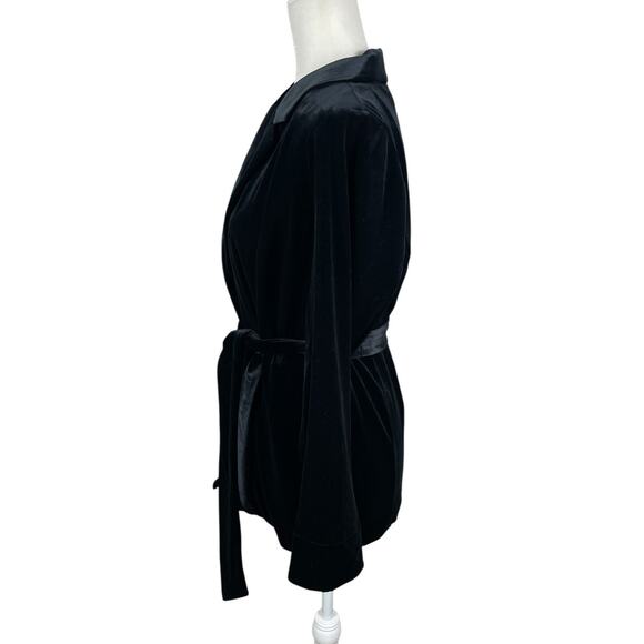 J.Jill Wearever Collection Velvet One Button Belted Blazer Black Women's Sm NEW - Picture 5 of 14